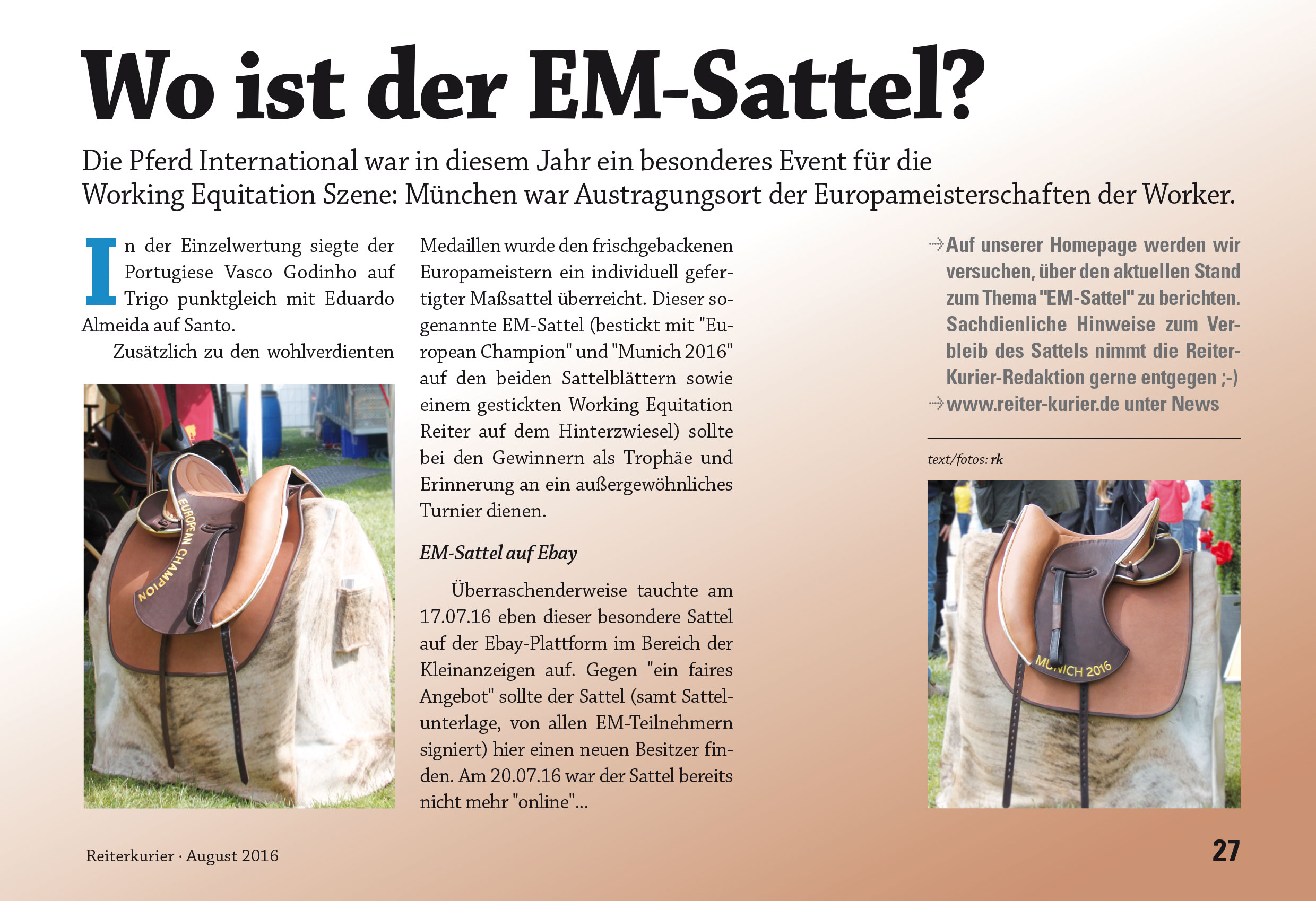 Wo ist der EM Sattel?